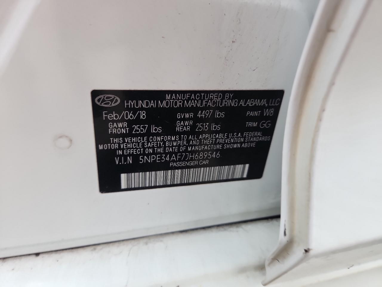 2018 Hyundai Sonata Sport VIN: 5NPE34AF7JH689546 Lot: 71913385