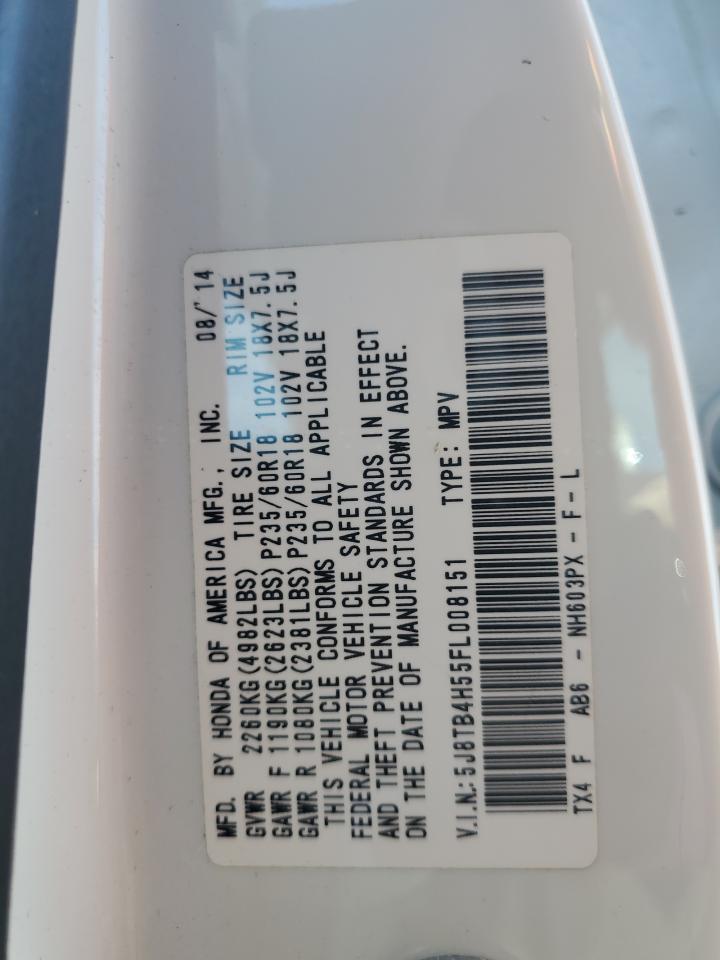 2015 Acura Rdx Technology VIN: 5J8TB4H55FL008151 Lot: 86107765