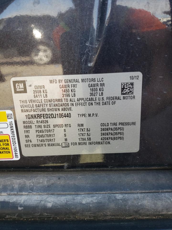 2013 Chevrolet Traverse Ls VIN: 1GNKRFED2DJ106440 Lot: 84883435