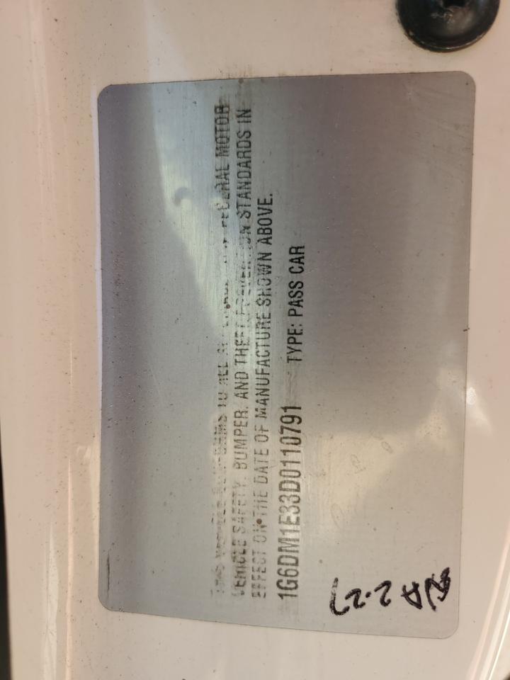 2013 Cadillac Cts Performance Collection VIN: 1G6DM1E33D0110791 Lot: 85308095