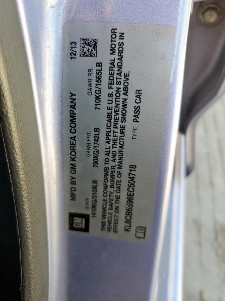 2014 Chevrolet Spark Ls VIN: KL8CB6S96EC504718 Lot: 86532805