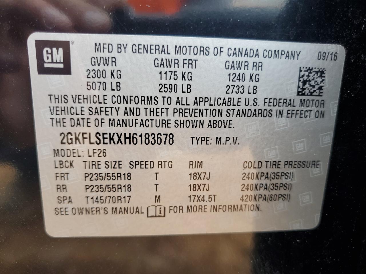 2017 GMC Terrain Sle VIN: 2GKFLSEKXH6183678 Lot: 85680225