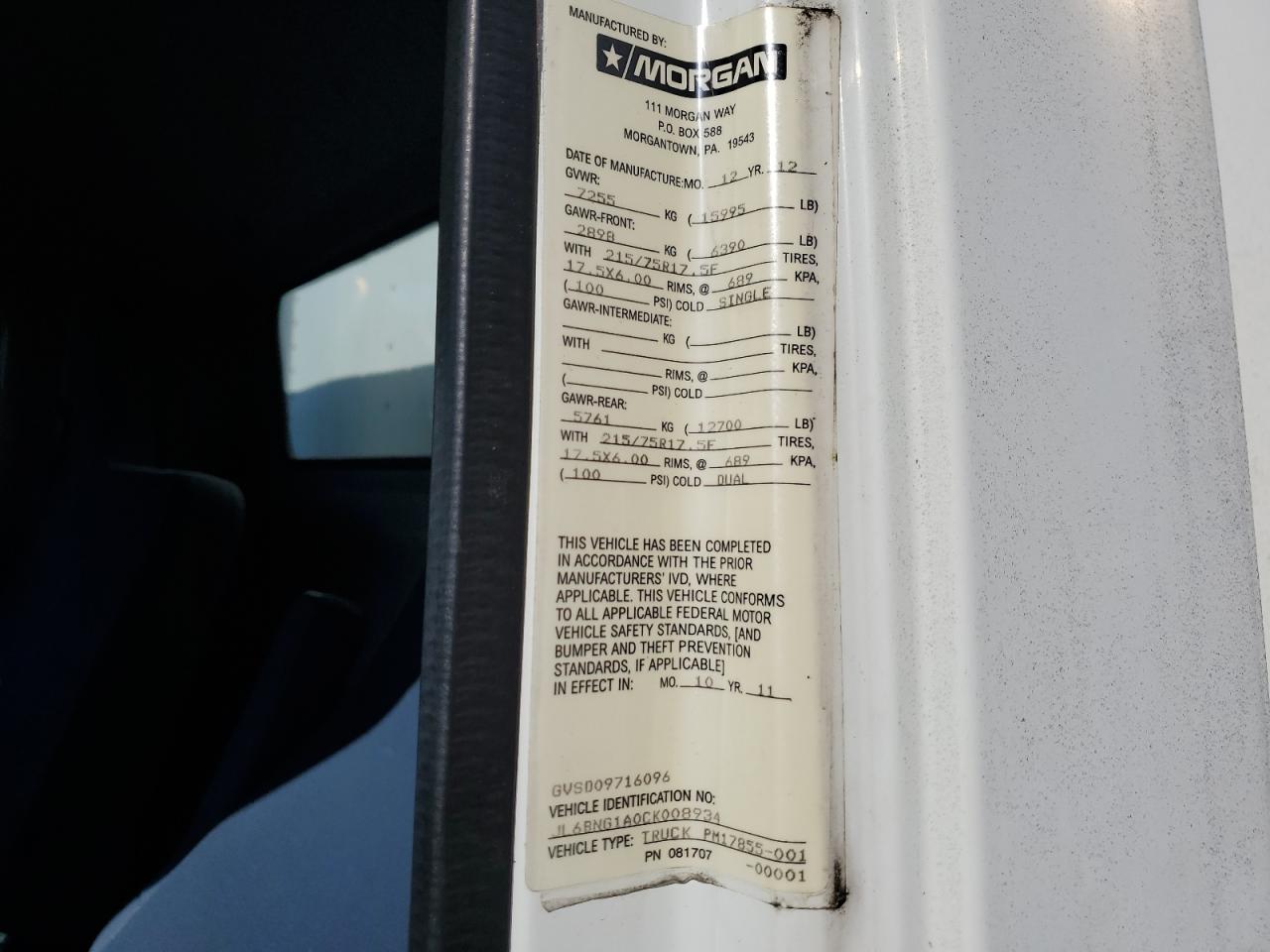 2012 Mitsubishi Fuso Truck Of America Inc Fe Fec72S VIN: JL6BNG1A0CK008934 Lot: 85868475