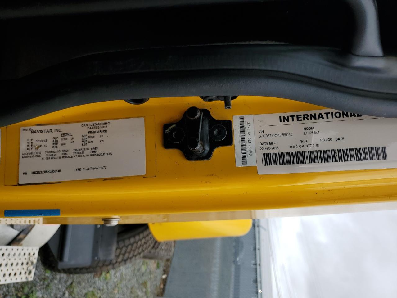 2019 International Lt625 - Semi Truck VIN: 3HCDZTZR5KL650140 Lot: 85582095