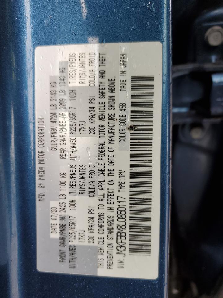 2020 Mazda Cx-5 Sport VIN: JM3KFBBM8L0850117 Lot: 90027355