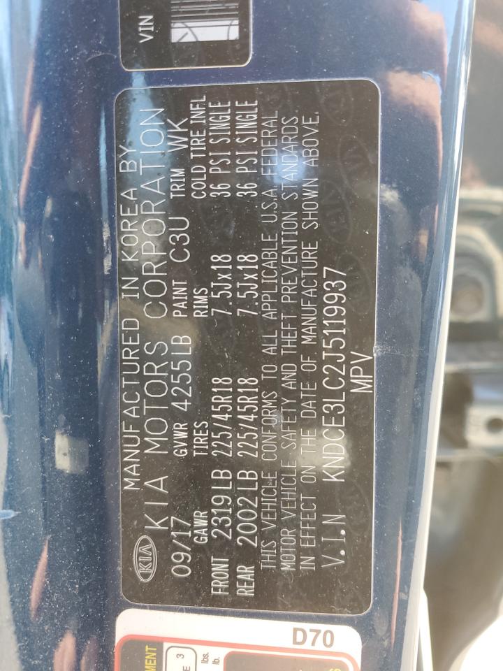 2018 Kia Niro Touring VIN: KNDCE3LC2J5119937 Lot: 81609625