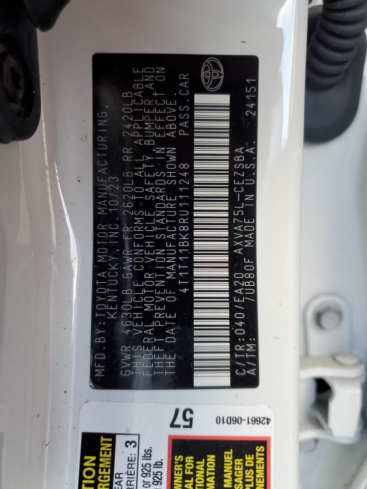 2024 Toyota Camry Se Night Shade VIN: 4T1T11BK8RU111248 Lot: 82254545