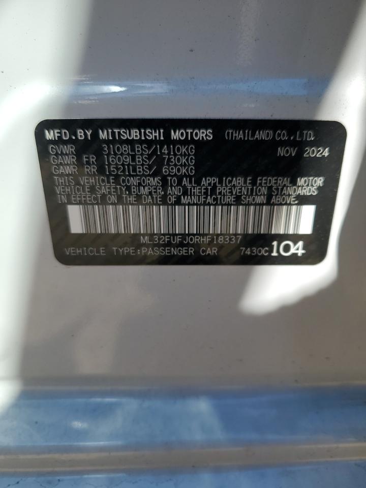 2024 Mitsubishi Mirage G4 Es VIN: ML32FUFJ0RHF18337 Lot: 85862875