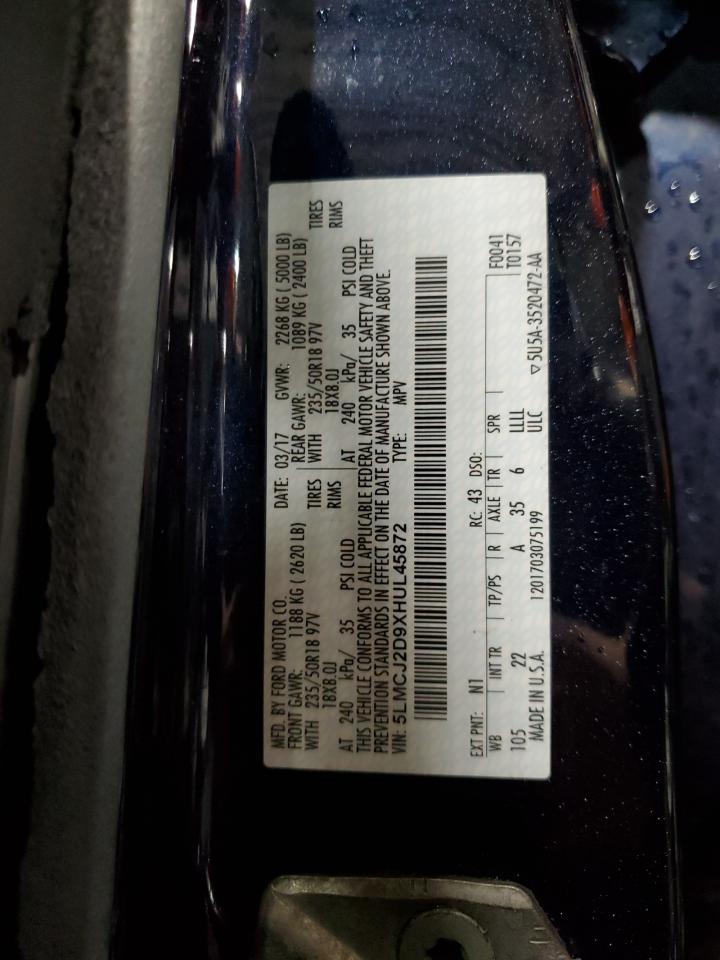 2017 Lincoln Mkc Select VIN: 5LMCJ2D9XHUL45872 Lot: 90207385