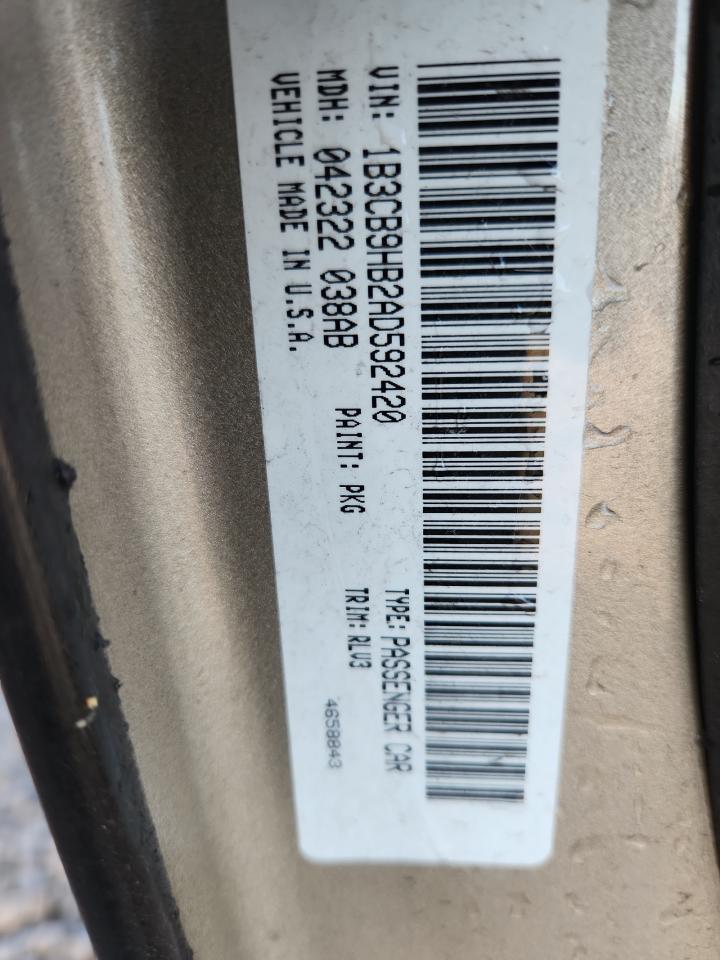 2010 Dodge Caliber Uptown VIN: 1B3CB9HB2AD592420 Lot: 87311895