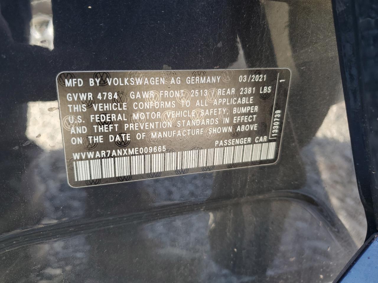 2021 Volkswagen Arteon Se VIN: WVWAR7ANXME009665 Lot: 82704945