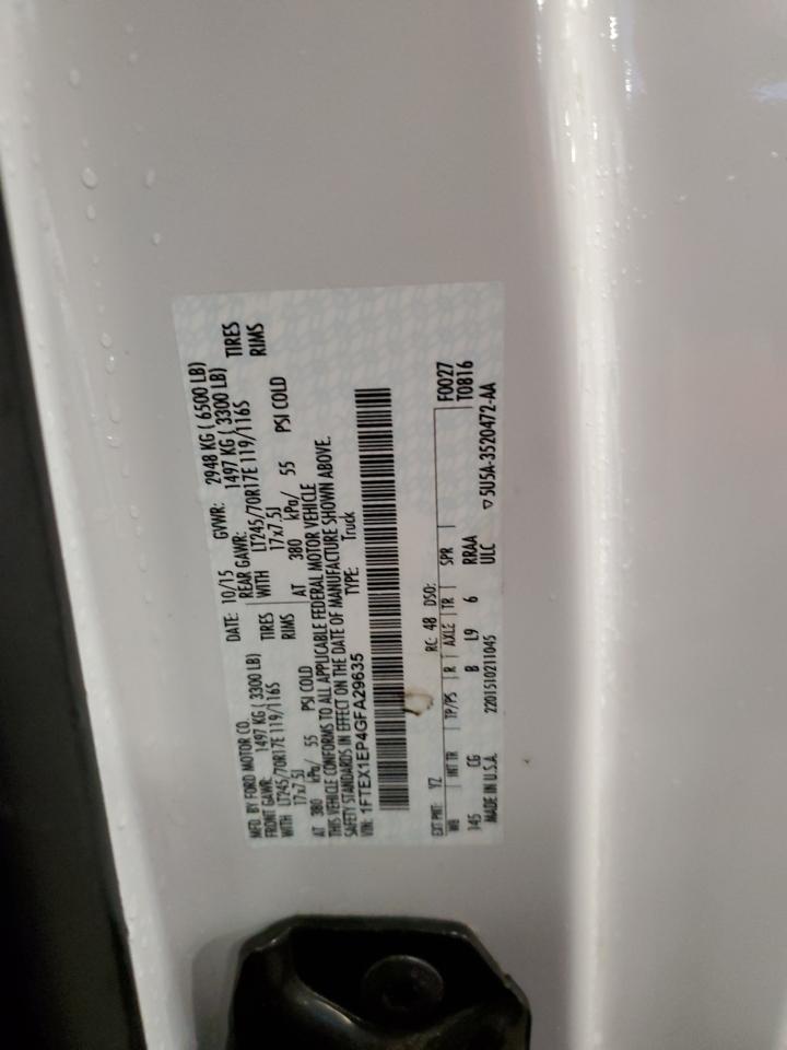 2016 Ford F150 Super Cab VIN: 1FTEX1EP4GFA29635 Lot: 85675795