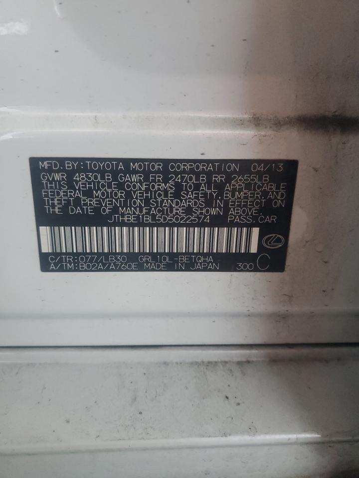 2013 Lexus Gs 350 VIN: JTHBE1BL5D5022574 Lot: 82281905