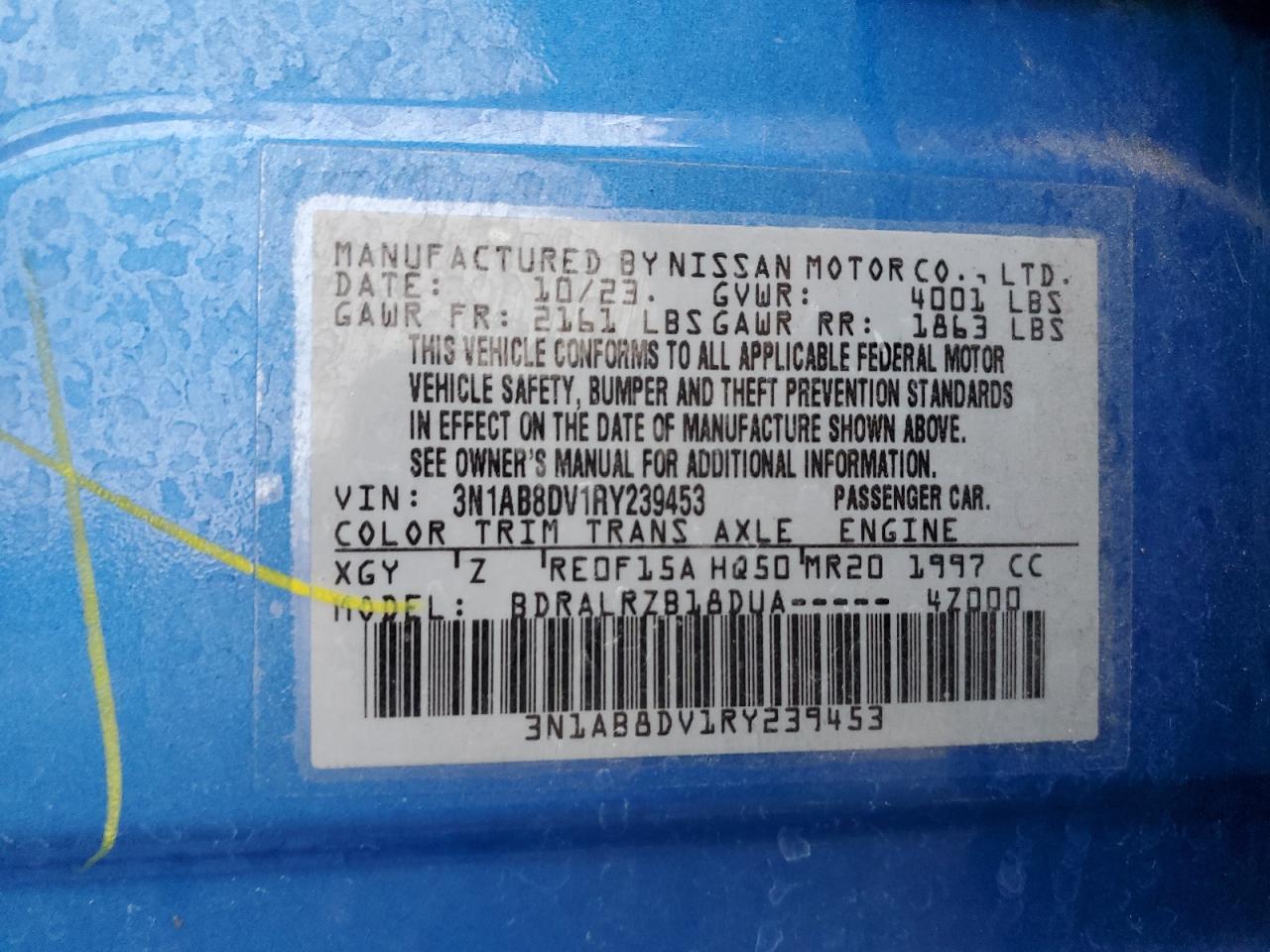 2024 Nissan Sentra Sr VIN: 3N1AB8DV1RY239453 Lot: 86794825