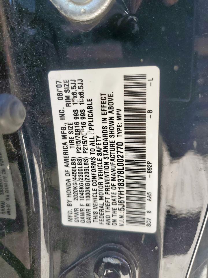 2008 Honda Element Lx VIN: 5J6YH18378L002770 Lot: 85583425
