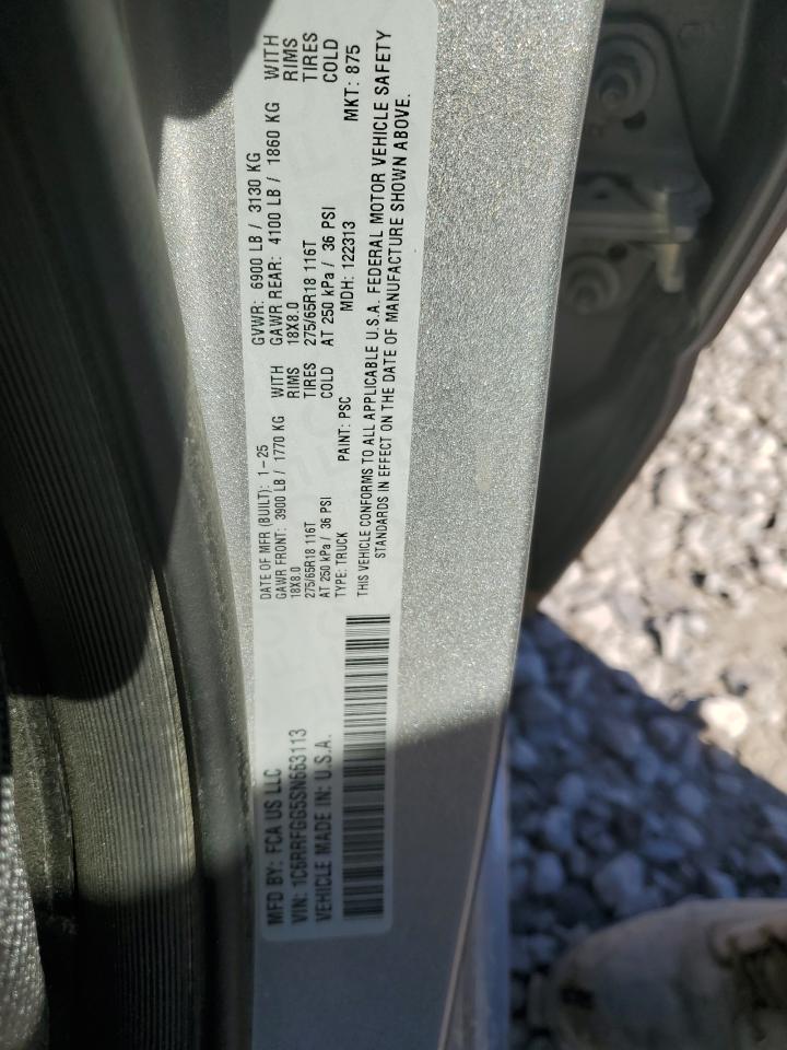 2025 Ram 1500 Tradesman VIN: 1C6RRFGG5SN663113 Lot: 86475385