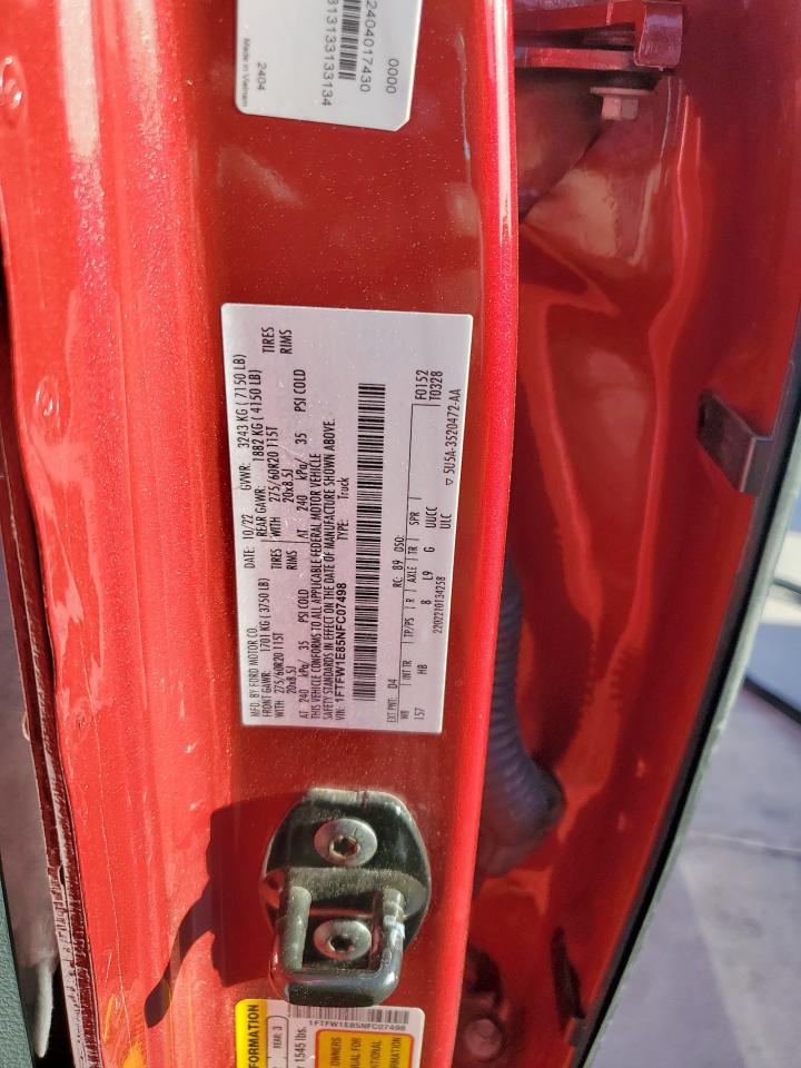 2022 Ford F150 Supercrew VIN: 1FTFW1E85NFC07498 Lot: 90740575