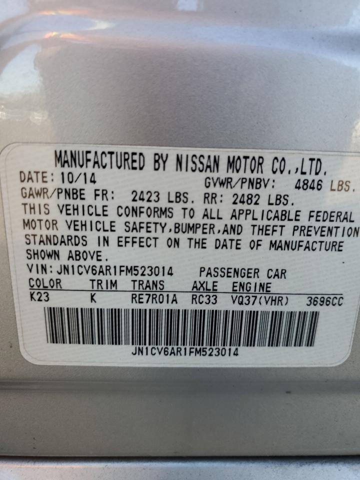 2015 Infiniti Q40 VIN: JN1CV6AR1FM523014 Lot: 90264465