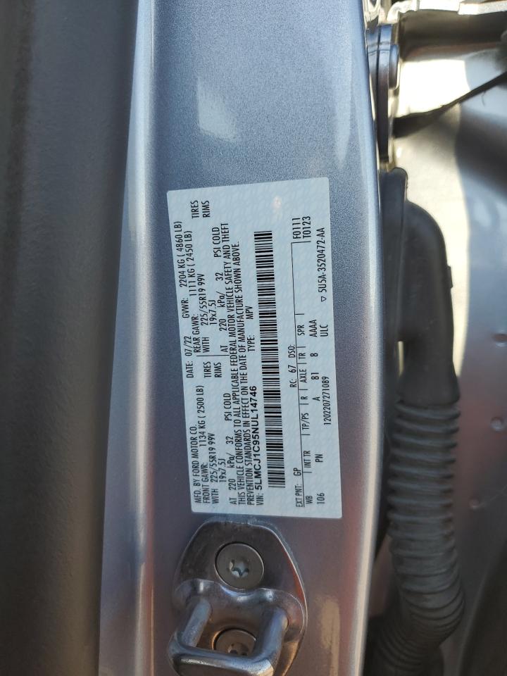 2022 Lincoln Corsair VIN: 5LMCJ1C95NUL14746 Lot: 85946135