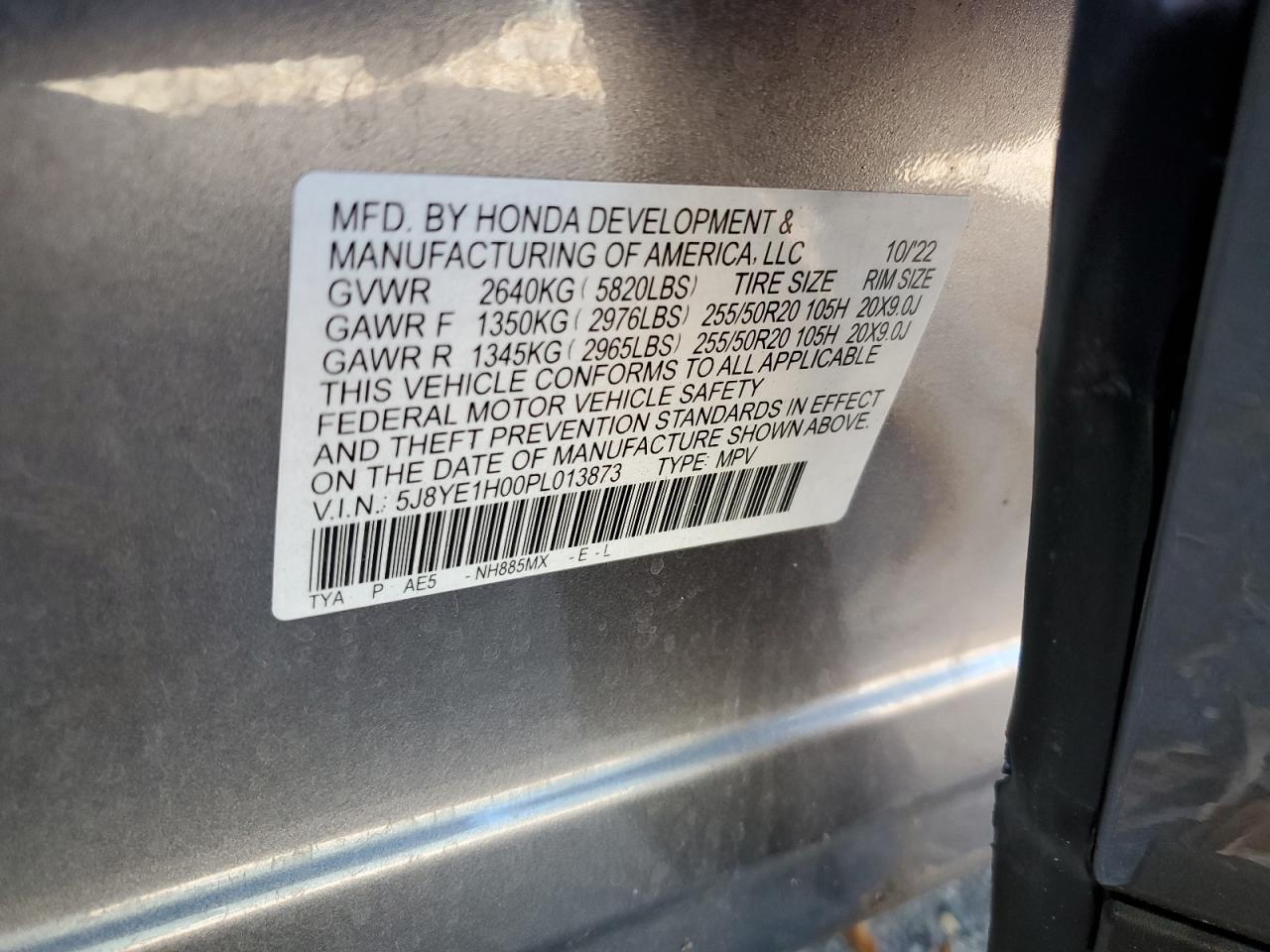 2023 Acura Mdx A-Spec VIN: 5J8YE1H00PL013873 Lot: 90243355