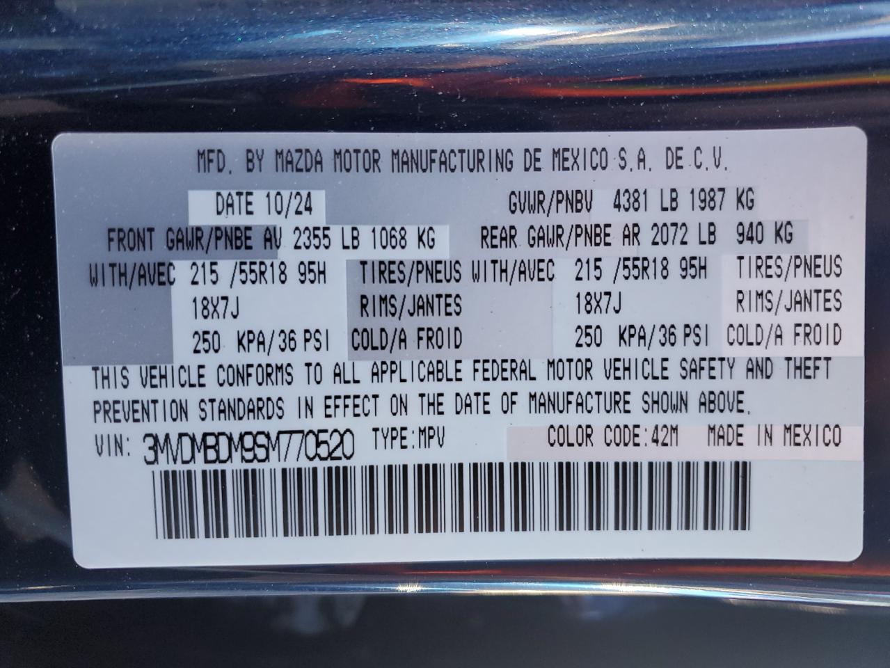2025 Mazda Cx-30 Premium VIN: 3MVDMBDM9SM770520 Lot: 85827045
