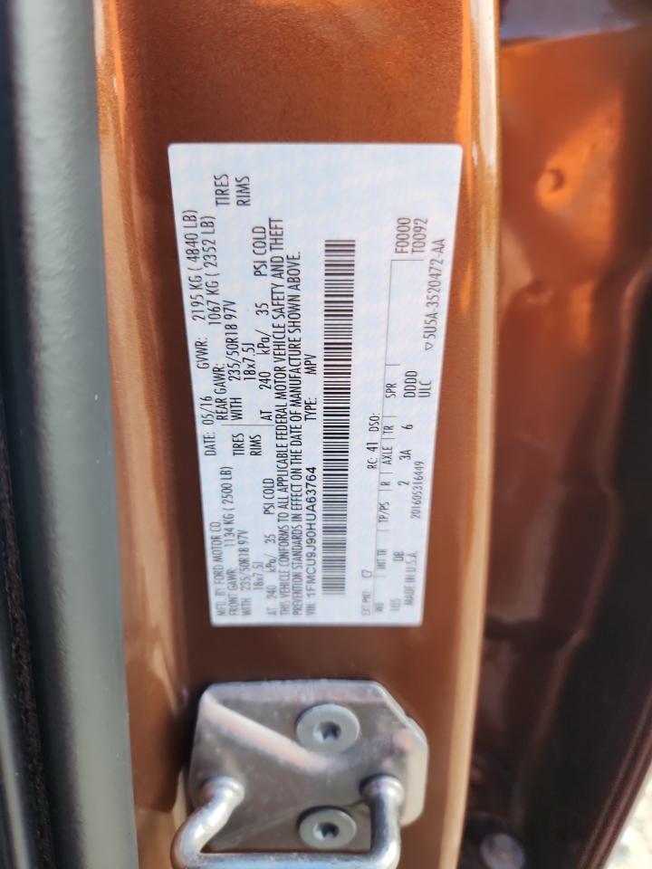 2017 Ford Escape Titanium VIN: 1FMCU9J90HUA63764 Lot: 82691835