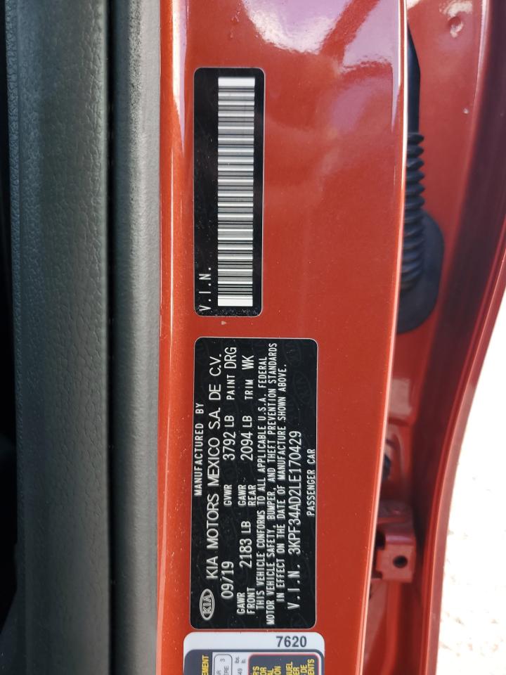 2020 Kia Forte Gt Line VIN: 3KPF34AD2LE170429 Lot: 82305765