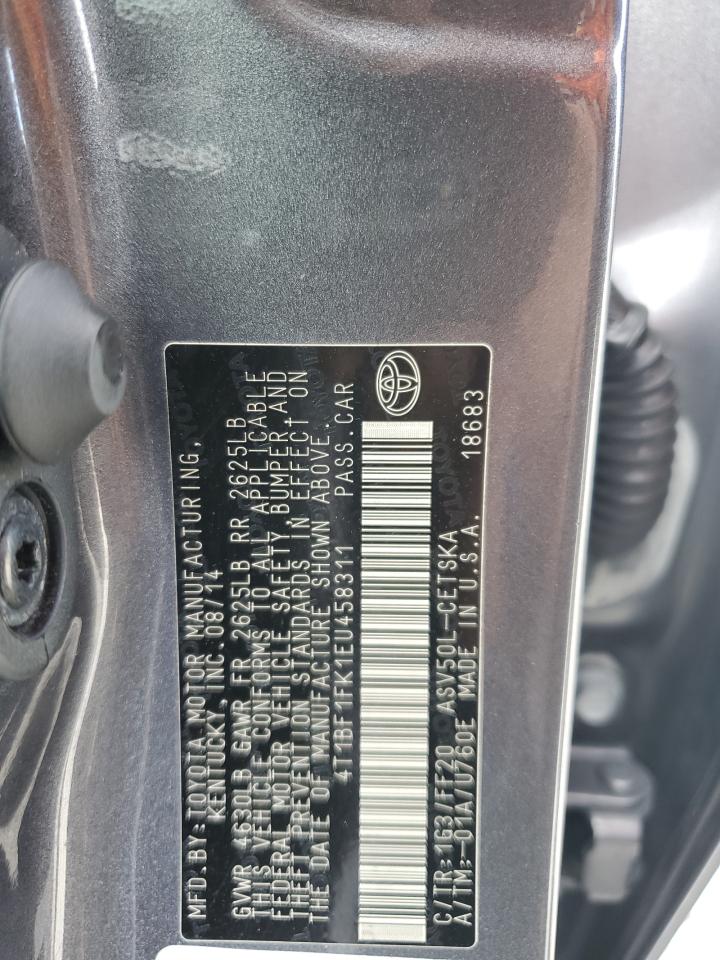 2014 Toyota Camry L VIN: 4T1BF1FK1EU458311 Lot: 82289325