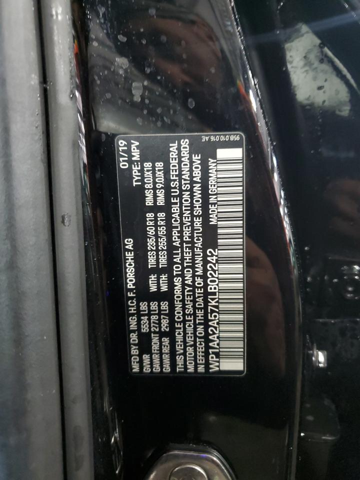 2019 Porsche Macan VIN: WP1AA2A57KLB02242 Lot: 85597375