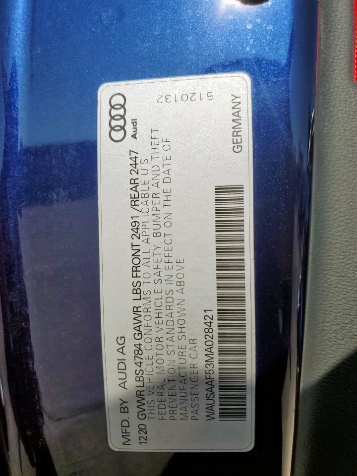 2021 Audi A5 Premium 45 VIN: WAUSAAF53MA028421 Lot: 81990925
