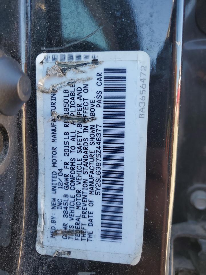 2005 Pontiac Vibe VIN: 5Y2SL63875Z446377 Lot: 82326635