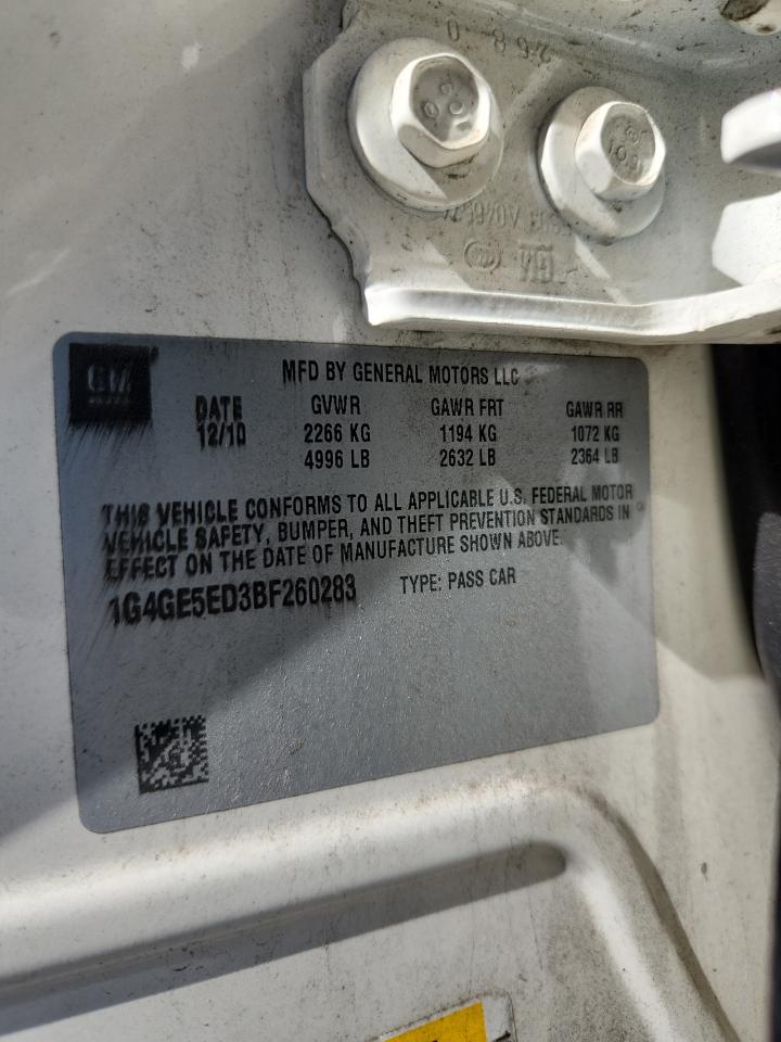 2011 Buick Lacrosse Cxs VIN: 1G4GE5ED3BF260283 Lot: 86781535