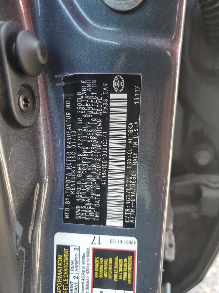 2013 Toyota Avalon Base VIN: 4T1BK1EB1DU013370 Lot: 82336055