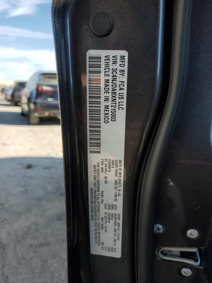 2022 Jeep Compass Sport VIN: 3C4NJDABXNT215003 Lot: 86994075