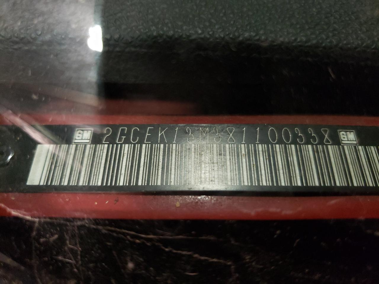 2008 Chevrolet Silverado K1500 VIN: 2GCEK13M381100338 Lot: 85302565