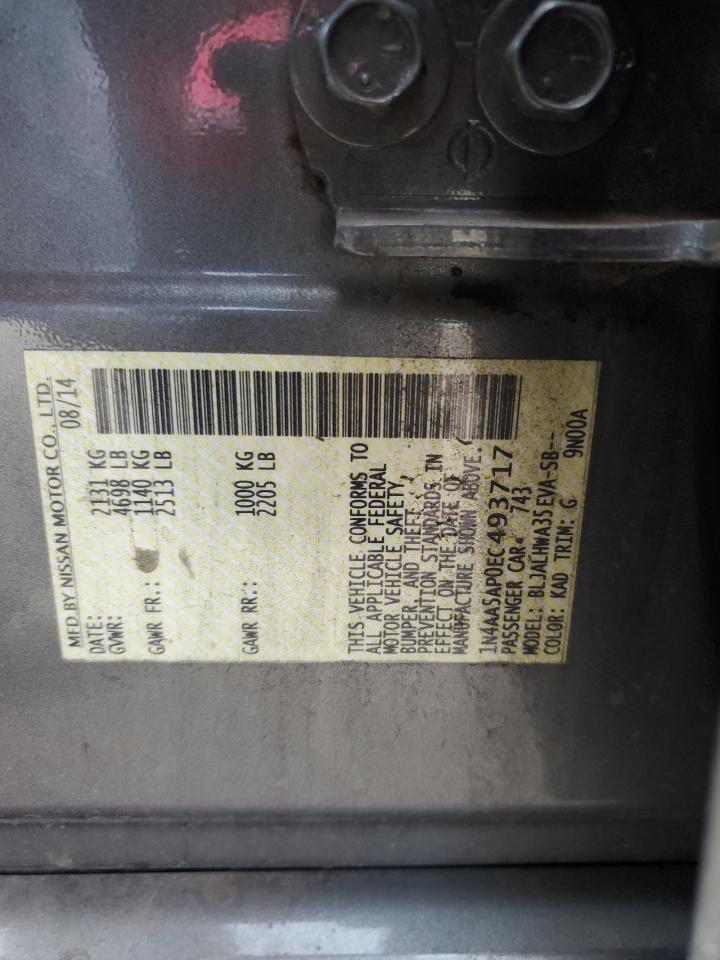 2014 Nissan Maxima S VIN: 1N4AA5AP0EC493717 Lot: 89562265