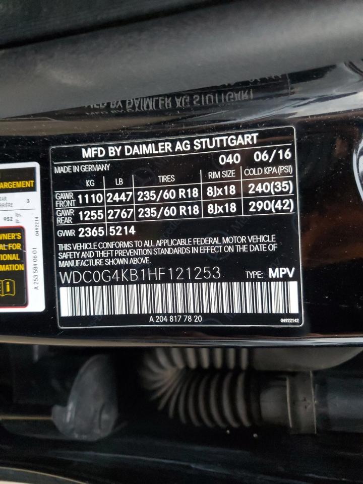 2017 Mercedes-Benz Glc 300 4Matic VIN: WDC0G4KB1HF121253 Lot: 86450465