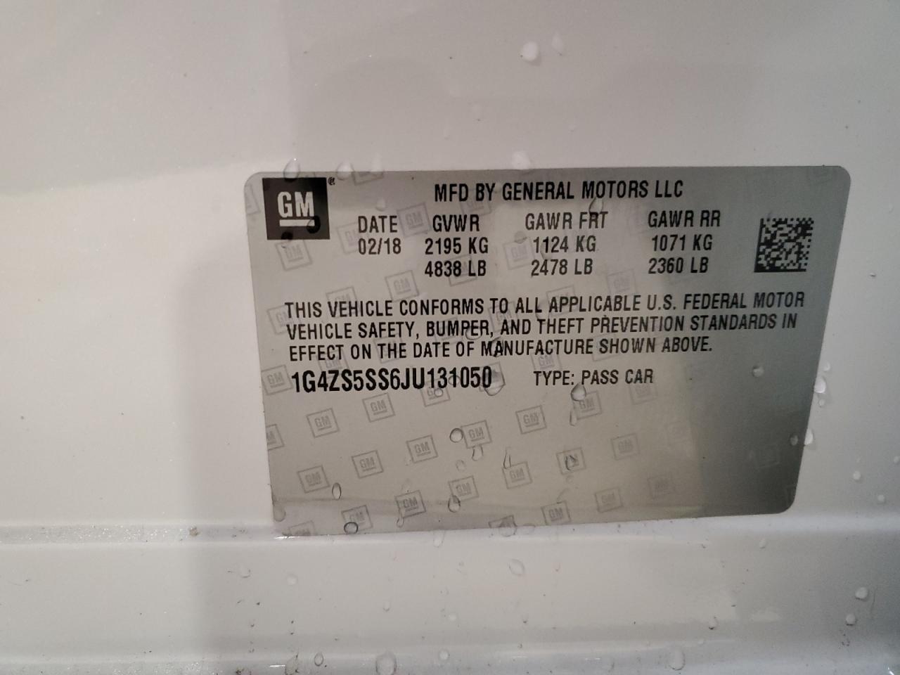 2018 Buick Lacrosse Premium VIN: 1G4ZS5SS6JU131050 Lot: 81417075