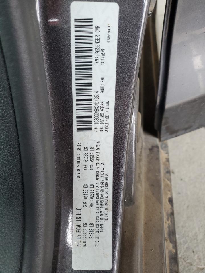 2016 Chrysler 200 Limited VIN: 1C3CCCABXGN143514 Lot: 84241775