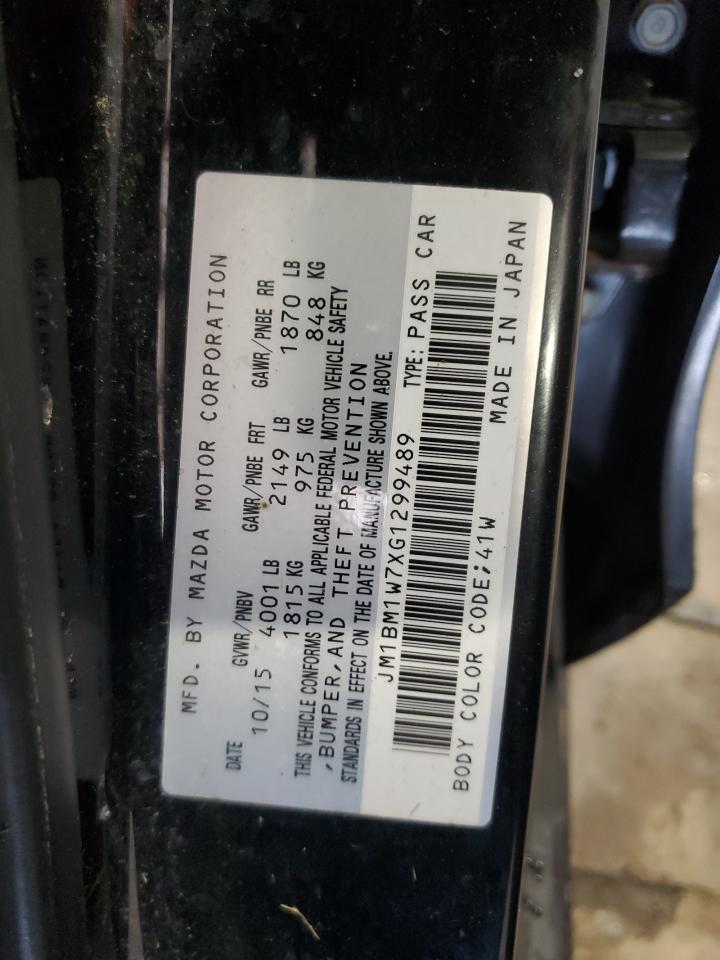 2016 Mazda 3 Touring VIN: JM1BM1W7XG1299489 Lot: 85124905