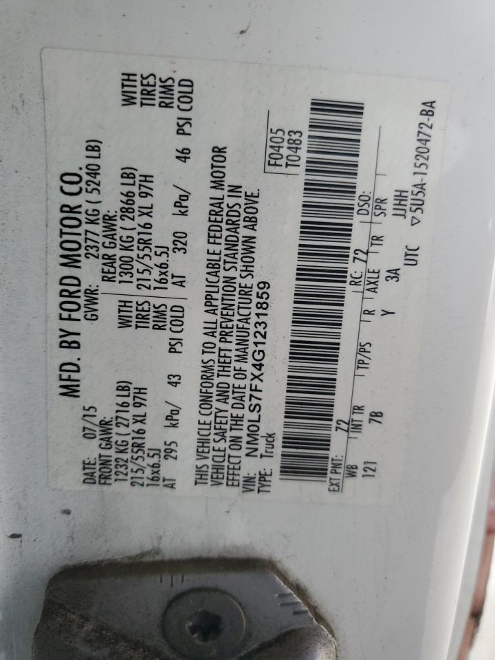 2016 Ford Transit Connect Xlt VIN: NM0LS7FX4G1231859 Lot: 86646795