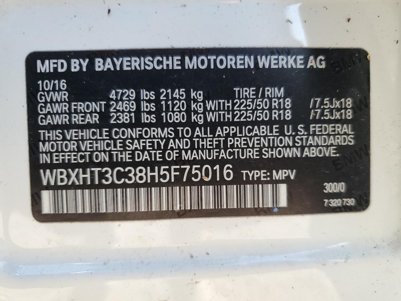 2017 BMW X1 xDrive28I VIN: WBXHT3C38H5F75016 Lot: 87049245