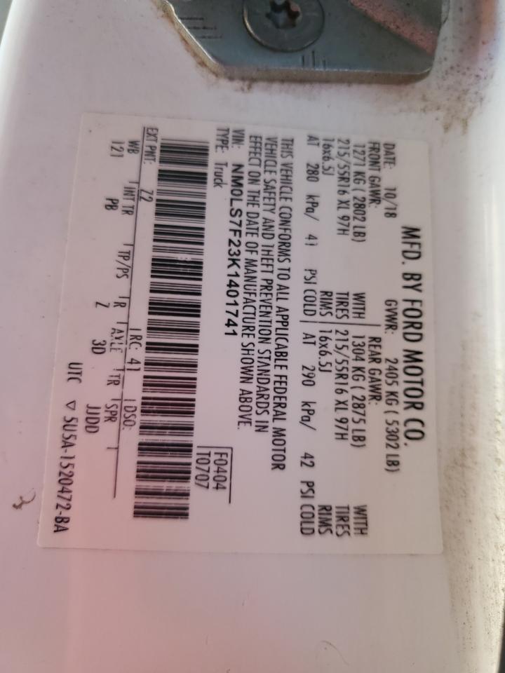 2019 Ford Transit Connect Xlt VIN: NM0LS7F23K1401741 Lot: 93724205