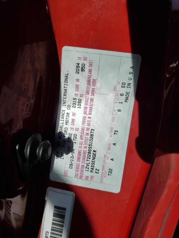 1995 Ford Probe Gt VIN: 1ZVLT22B6S5102873 Lot: 84596875