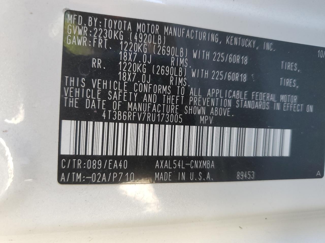 2024 Toyota Rav4 Xle Premium VIN: 4T3B6RFV7RU173005 Lot: 81899275