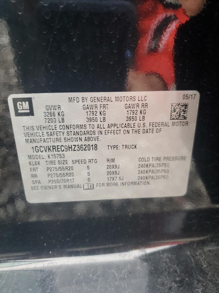 2017 Chevrolet Silverado K1500 Lt VIN: 1GCVKREC9HZ362018 Lot: 90456325