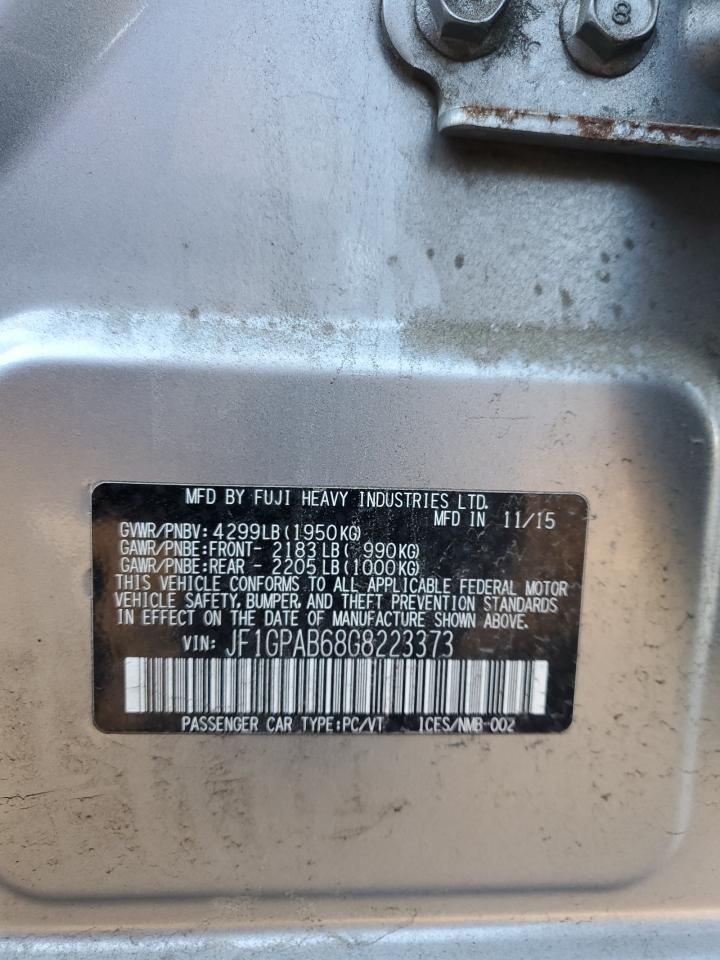 2016 Subaru Impreza Premium VIN: JF1GPAB68G8223373 Lot: 84562455