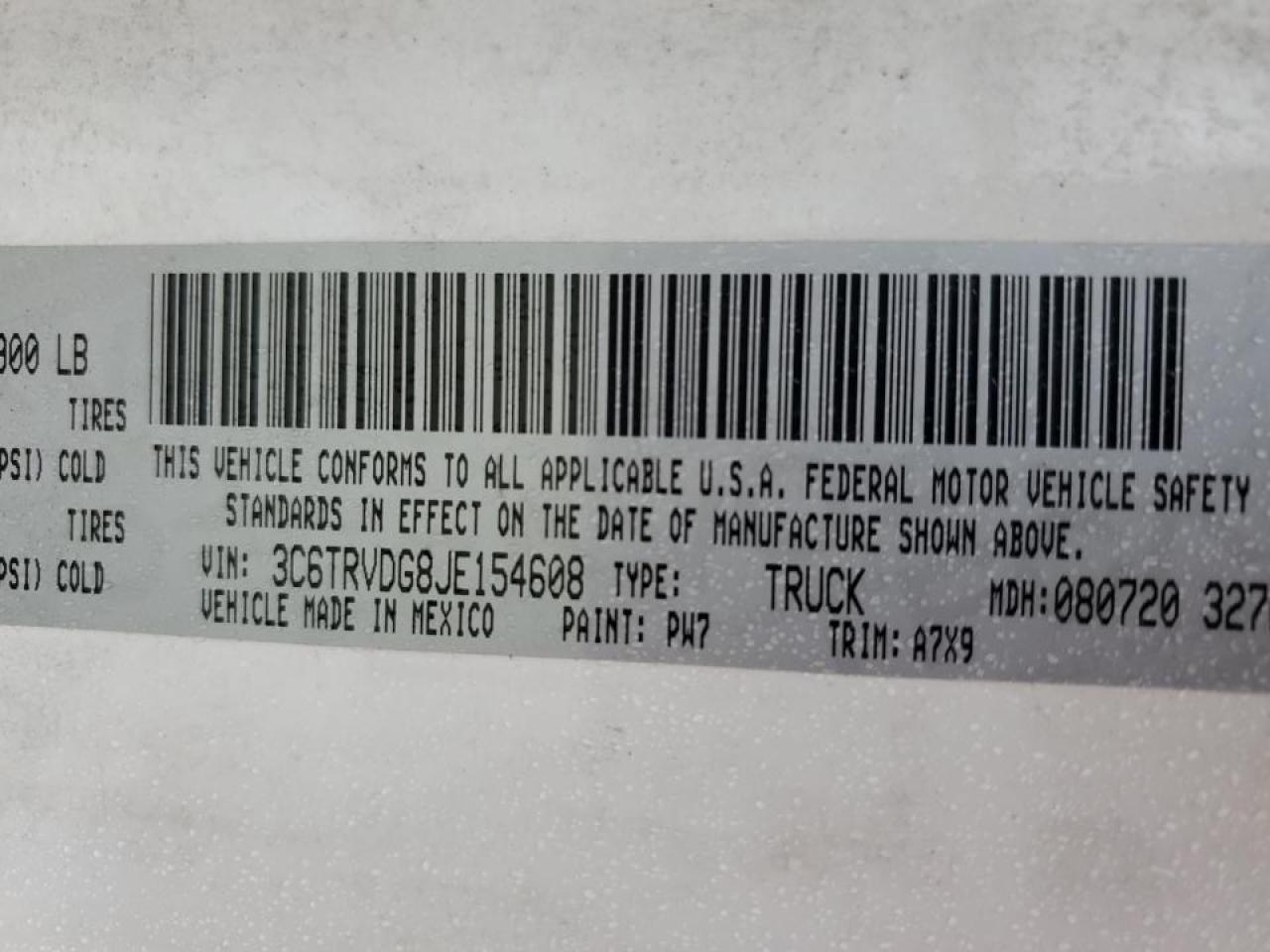 2018 Ram Promaster 2500 Delivery Van VIN: 3C6TRVDG8JE154608 Lot: 90312025