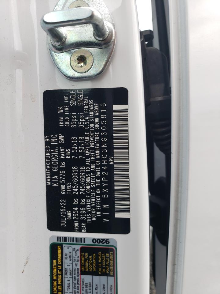 2022 Kia Telluride Lx VIN: 5XYP24HC3NG305816 Lot: 81973535