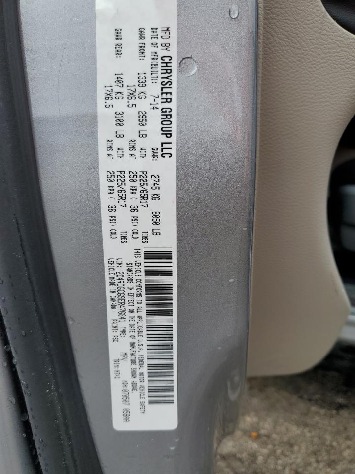 2014 Dodge Grand Caravan Sxt VIN: 2C4RDGCG9ER476841 Lot: 86243265